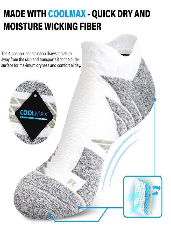 Hylaea No Show Running Athletic Anti-Blister Wicking Coolmax Socks, Seamless Anti-odor 3 Pairs Black Grey White Medium - Image 3